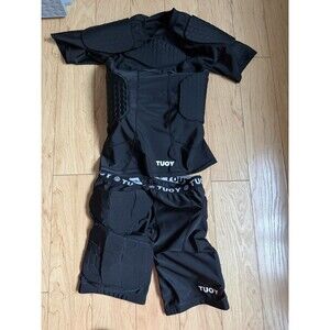 TUOY Padded Compression Shirt & Shorts Mens Medium Black Protective Football